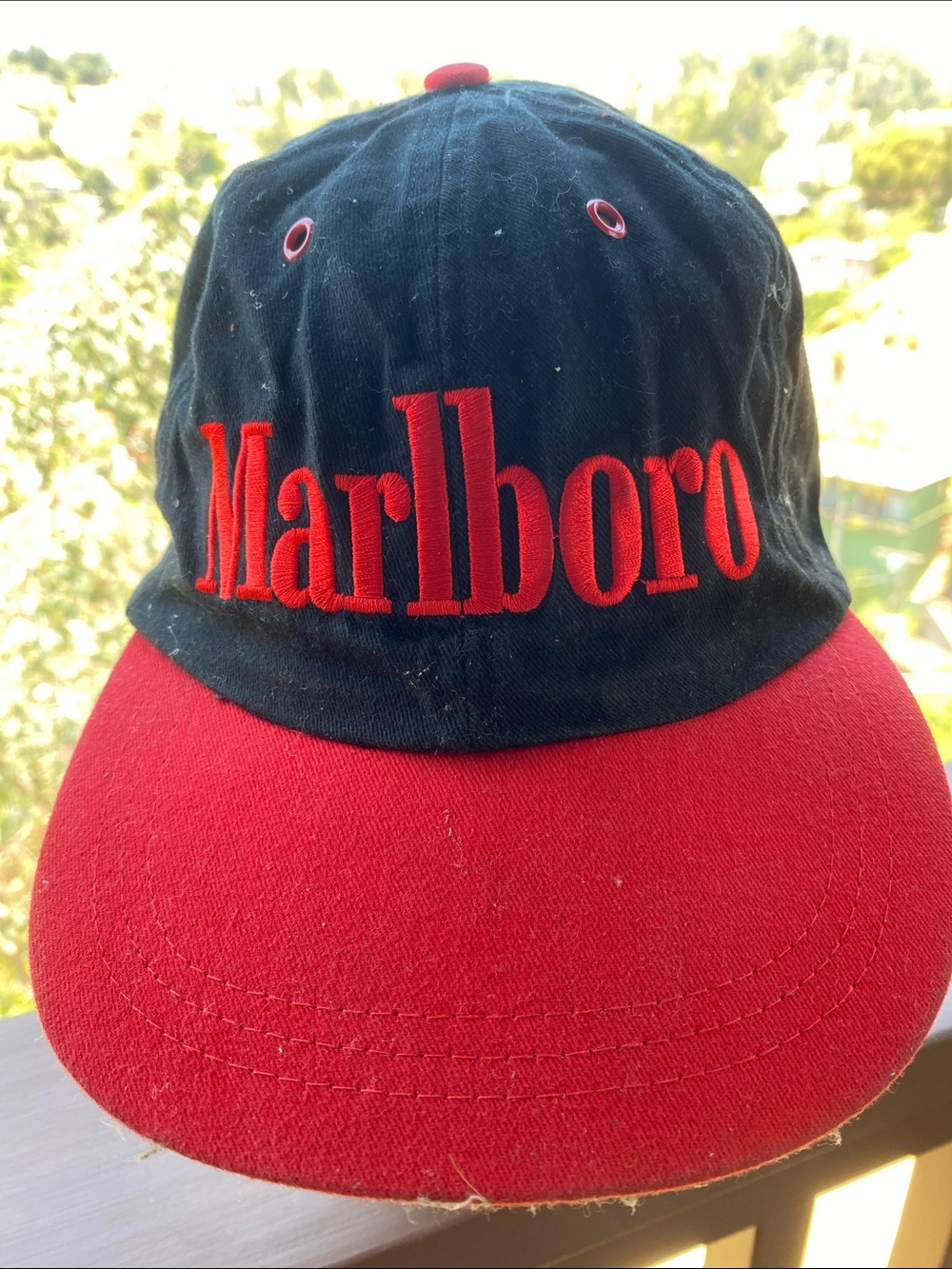 Marlboro Black and Red Logo Baseball Hat